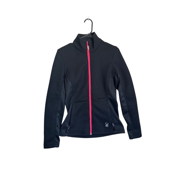 Spyder Jacket Full Zip Black Fitted Lightweight Athletic Activewear Women's - Picture 1 of 11